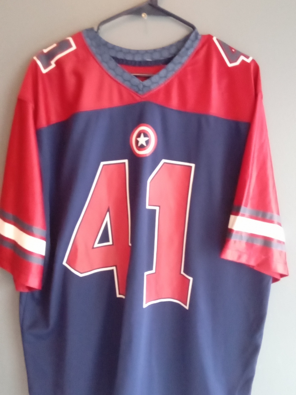 Marvel Red and Blue Captain America Style Jersey